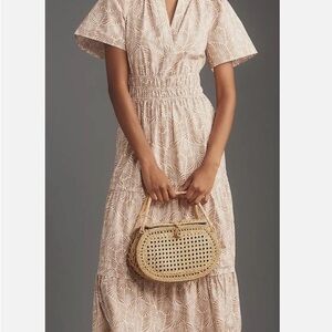 Anthropologie  the somerset  maxi dress sand clay printed